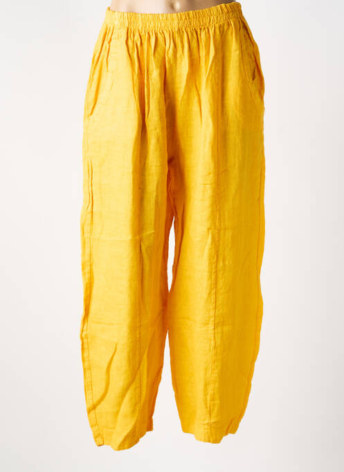 Pantalon droit taille haute taille haute jaune OLIVER JUNG femme