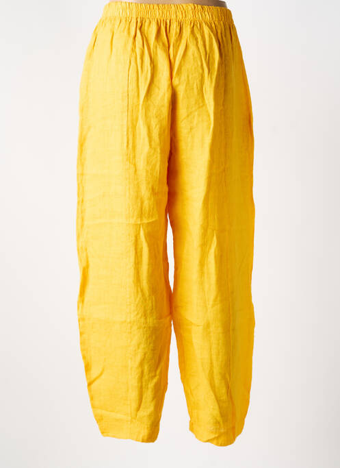 Pantalon droit taille haute taille haute jaune OLIVER JUNG femme