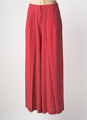 Pantalon large fermeture zippée sous rabat boutonné taille normale rouge ZILCH femme