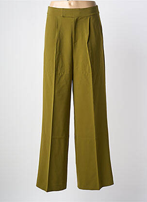 Pantalon droit tissage popeline taille normale vert ESQUALO femme