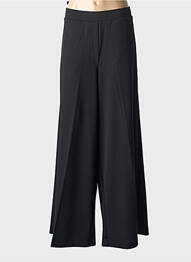 Pantalon large tissage crêpe taille normale noir MAT. femme