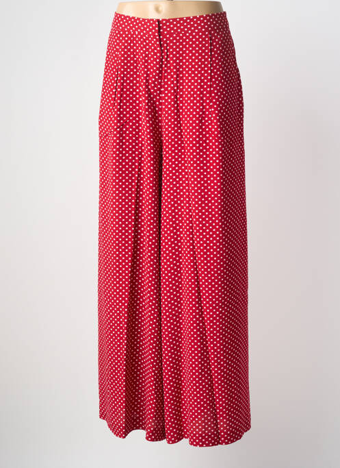 Pantalon large fermeture zippée sous rabat boutonné taille normale rouge ZILCH femme