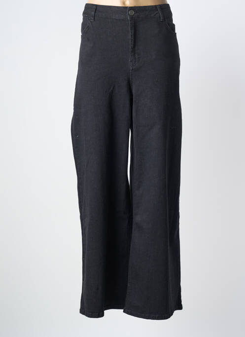 Jeans coupe large stretch taille normale noir MAT. femme