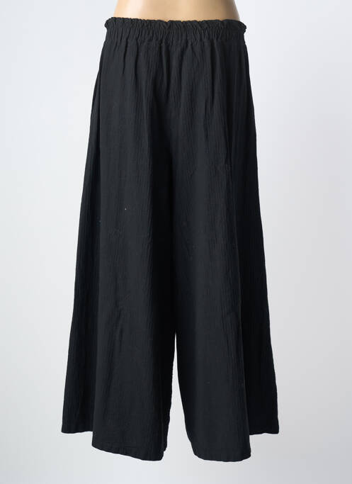 Pantalon large tissage popeline taille normale noir WENDY TRENDY femme