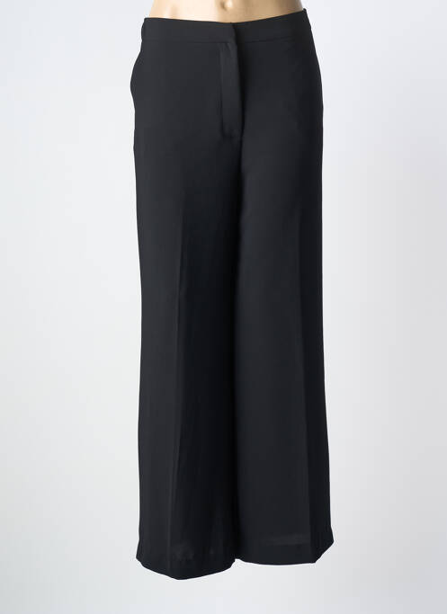 Pantalon droit fermeture zippée sous rabat boutonné taille normale noir MAT. femme
