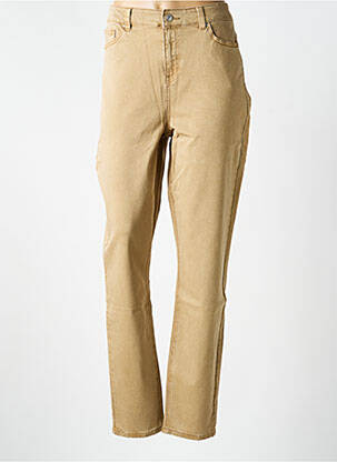 Jeans coupe slim stretch taille normale beige YESTA femme