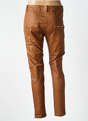 Pantalon slim tissage enduit taille normale marron MELLY & CO femme