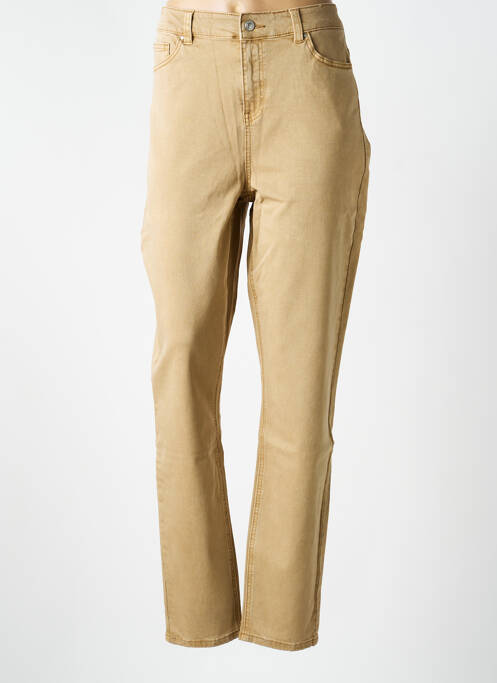Jeans coupe slim stretch taille normale beige YESTA femme