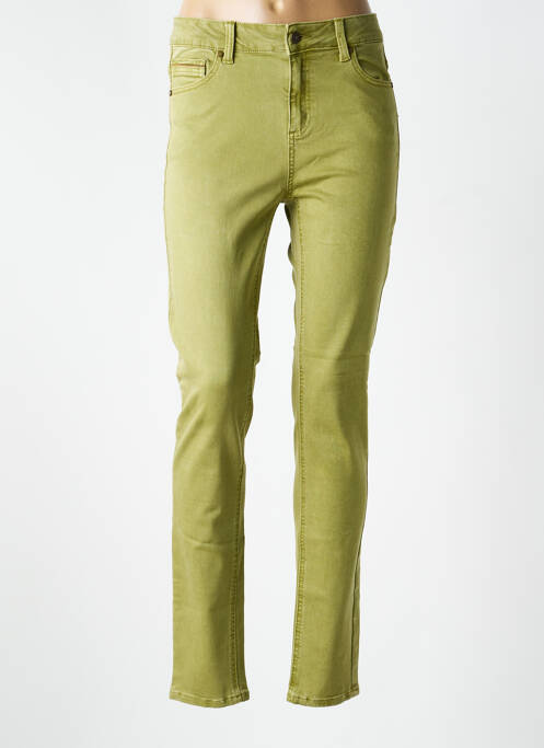 Jeans coupe slim stretch taille normale vert YEST femme