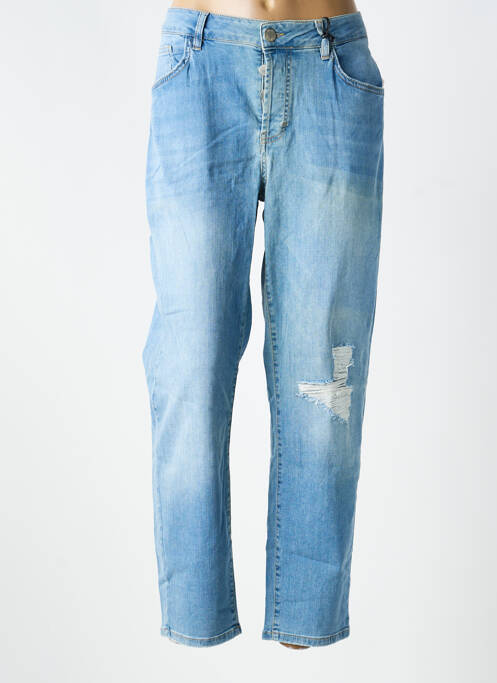 Jeans coupe droite effet usé délavé taille normale bleu MAT. femme