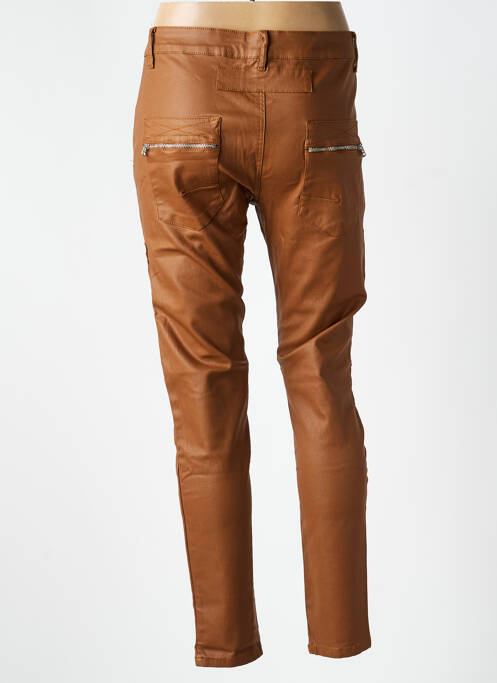 Pantalon slim tissage enduit taille normale marron MELLY & CO femme