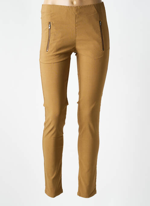 Jegging tissage popeline taille haute beige MASAI femme