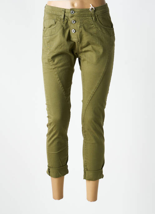 Jeans coupe slim taille basse taille basse vert PLEASE femme