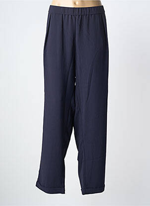 Pantalon droit tissage popeline taille normale bleu YESTA femme
