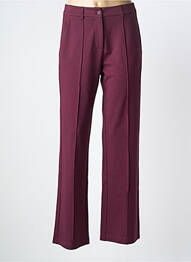Pantalon droit tissage crêpe taille haute violet ZILCH femme