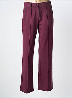 Pantalon droit tissage crêpe taille haute violet ZILCH femme