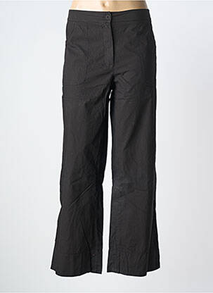 Pantalon droit tissage popeline taille normale noir YELLOW LABEL femme