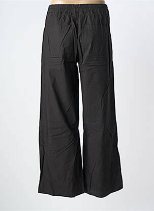 Pantalon droit tissage popeline taille normale noir YELLOW LABEL femme