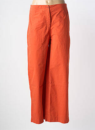 Pantalon droit tissage popeline taille normale orange YELLOW LABEL femme