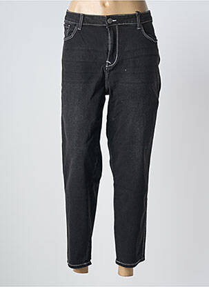 Jeans coupe droite stretch taille normale noir MAT. femme