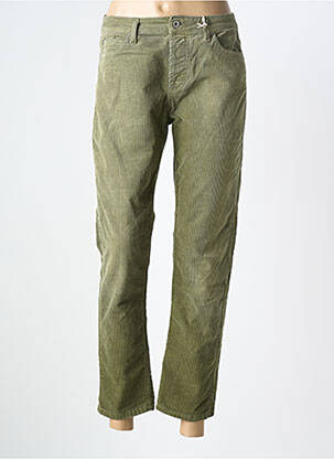Pantalon 7/8 stretch taille normale vert PLEASE femme