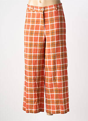 Pantalon large fermeture zippée sous rabat boutonné taille normale orange NICE THINGS femme