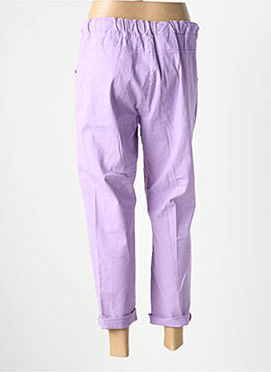 Pantalon 7/8 stretch taille normale violet MADE IN ITALY femme