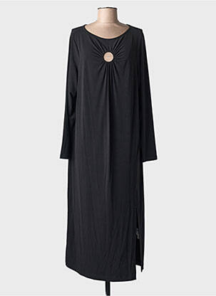 Robe longue manches longues manches longues noir MAT. femme