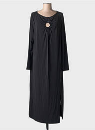 Robe longue manches longues manches longues noir MAT. femme
