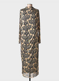 Robe longue manches longues manches longues beige MAT. femme