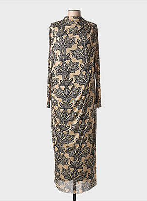 Robe longue manches longues manches longues beige MAT. femme