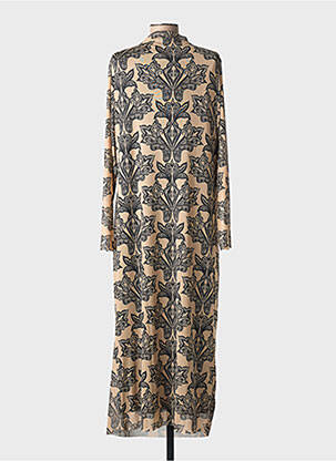 Robe longue manches longues manches longues beige MAT. femme