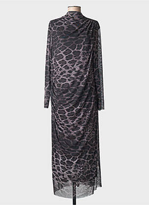Robe longue manches longues manches longues gris MAT. femme
