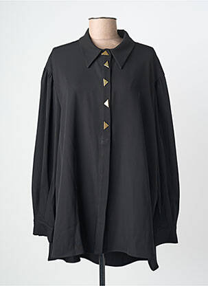 Chemisier coupe fluide manches longues noir MAT. femme