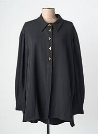 Chemisier coupe fluide manches longues noir MAT. femme