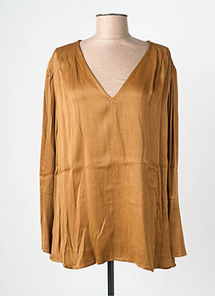 Blouse manches longues manches longues marron MAT. femme
