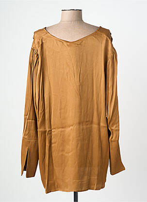 Blouse manches longues manches longues marron MAT. femme