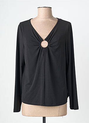Top stretch manches longues noir MAT. femme