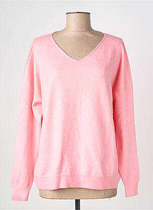 Pull col v manches longues rose CIVICO 1 femme