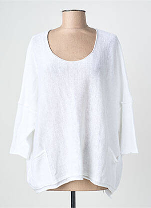Pull coupe cintrée manches longues blanc GRIZAS femme