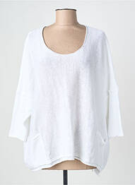 Pull coupe cintrée manches longues blanc GRIZAS femme