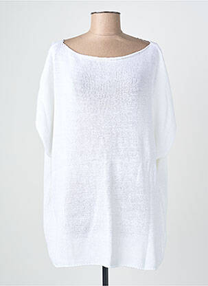 Pull coupe droite manches longues blanc MAT. femme