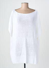 Pull stretch manches longues blanc MAT. femme
