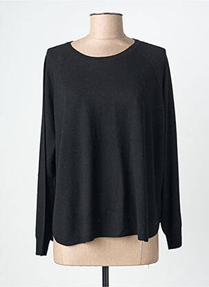 Pull tissage chiné manches longues noir NICE THINGS femme