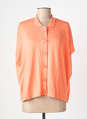 Gilet manches courtes fermeture boutonnée sur le devant orange ZILCH femme