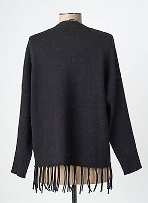 Pull coupe cintrée manches longues noir K-DESIGN femme