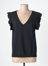 Top tissage jersey manches courtes noir ESQUALO femme