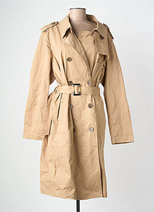 Trench tissage popeline sans capuche beige YESTA femme