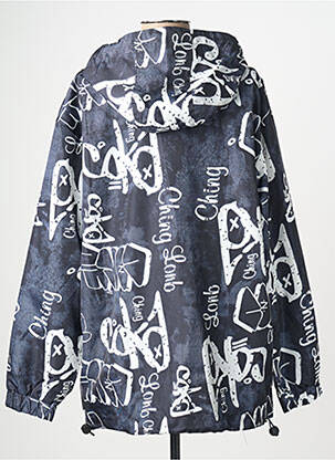 Coupe-vent manches longues a capuche bleu AÏKHA femme