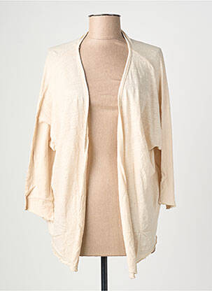Gilet manches longues stretch beige POU NOU femme